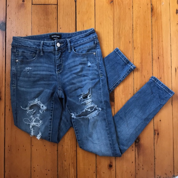 bebe Denim - Bebe Distressed Skinny Jeans